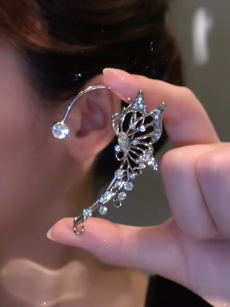 elf butterfly earmuffs no perforated clip earrings elegant zircon crystal earrings for ladies wedding jewelry earrings for girls
