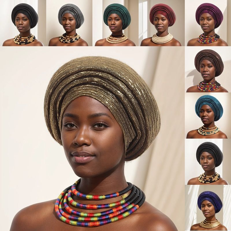 801256634359 Women Hats Headscarf For Fashion Nigerian Weddings Hat Woman Head Band Ladies Headband Lady Head Scarf Cap