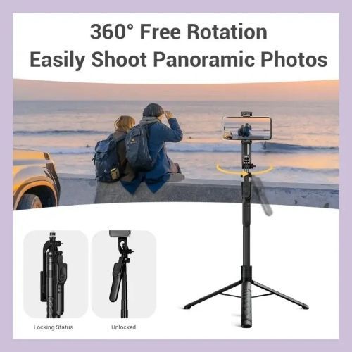 1.75m Selfie Stick Tripod Foldable Stand Phone Camera Live Streaming Stand Holder Bluetooth