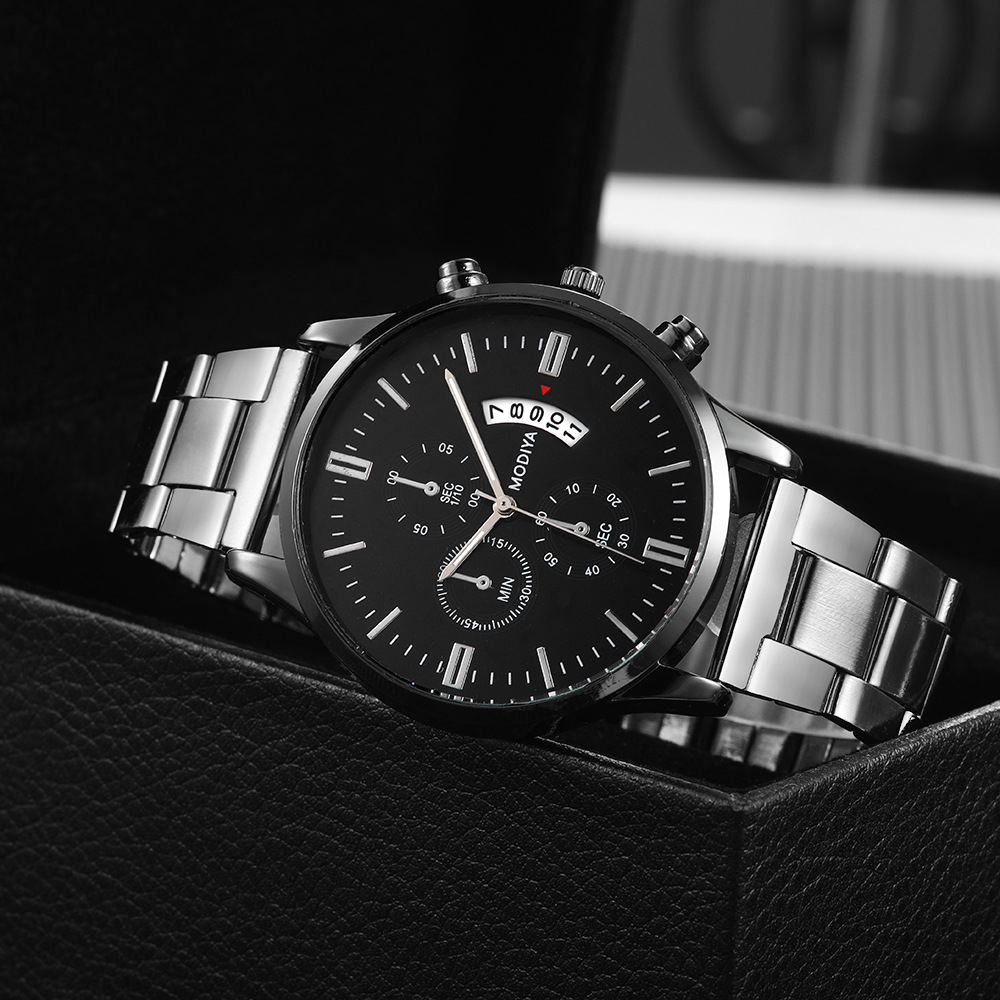 GD199-J Man calendar Steel Band Watches Multi Kinds Stainless Steel Quartz Men Watch Business Wrist Watch