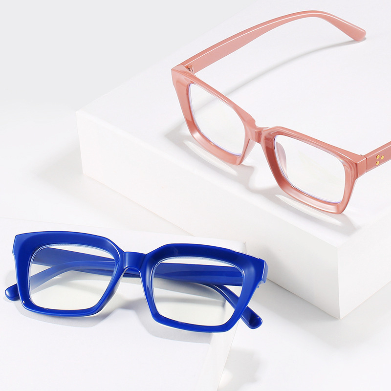 2461 Women Men Glasses Frames Anti Blue Light Blocking Square Eyewear Frames Glasses Personality Transparent Flat Mirror Glasses