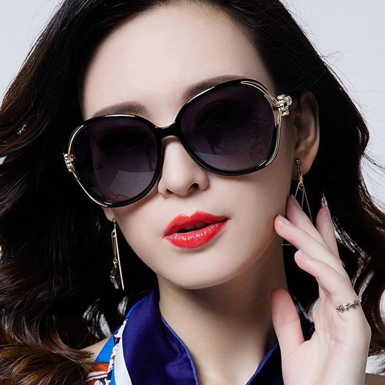 5156 Women's New Metal Rose Sunglasses Anti-UV Sunglasses