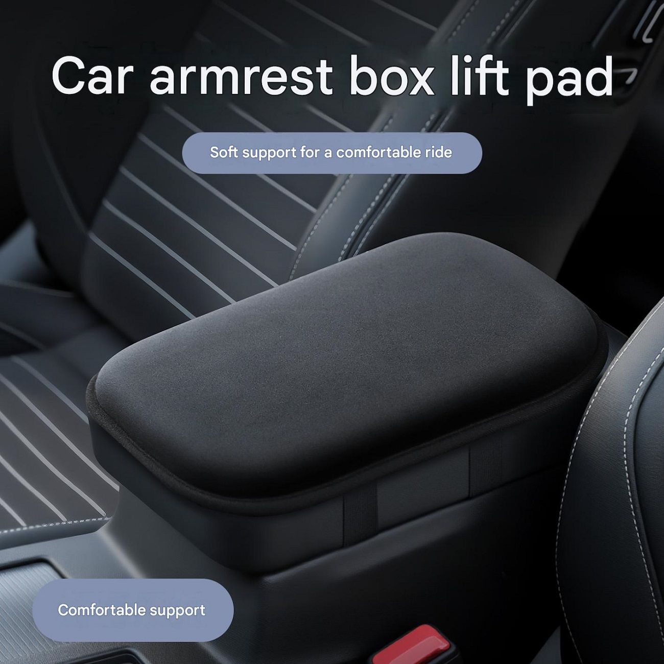 Thick Plush Car Armrest Box Heightening Pad, Soft Central Console Elbow Support Cushion, Universal Vehicle Center Arm Rest Mat Auto Interior Accessories

