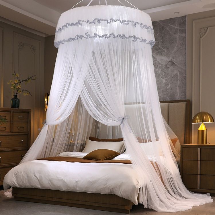 Mosquito Net Dome suspended mosquito net No need to install encryption Increase height CRRSHOP Landing mosquito nets Princess Palace Round Bed Curtain 