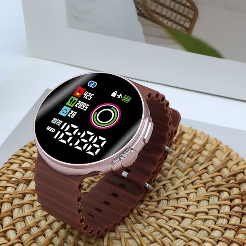 Circular ocean watch LED electronic watch Wrist Watch waterproof alarm  