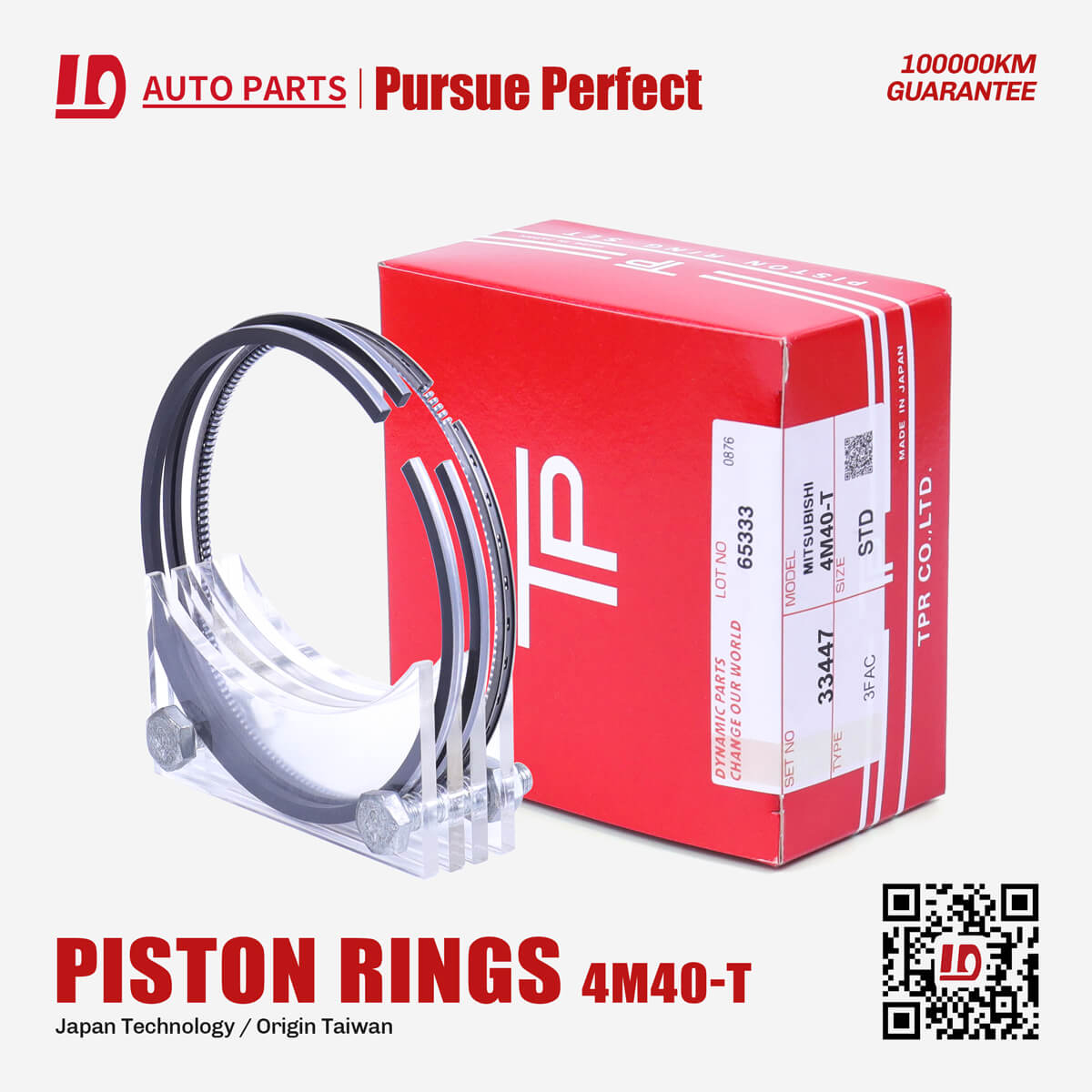 TP 4M40-T Engine Piston Rings OEM:33447 for MITSUBISHI