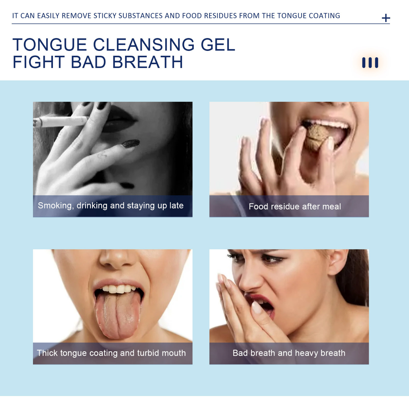 Tongue Scraper Precise Cleaning Brush Kit, Tongue Cleaning Gel Tongue Brush Easy To Use Tongue Scrubber for Men Women, 1 Pc Tongue Cleaning Gel and 1 Pc Tongue Brush