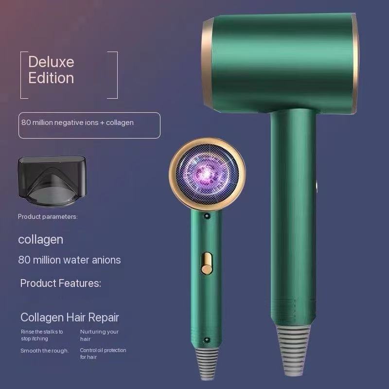 German new hair dryer for home dormitory students, negative ion does not harm hair, high-power cold and hot air, silent blowing of hairgreen