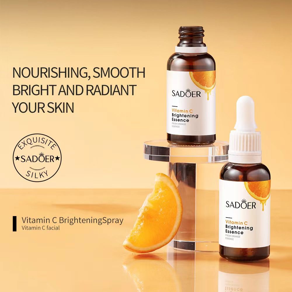 SADOER Organic Orange Extract Essence Whitening Serum Vitamin C Skin Rejuvenating Revitalizer Facial Serum