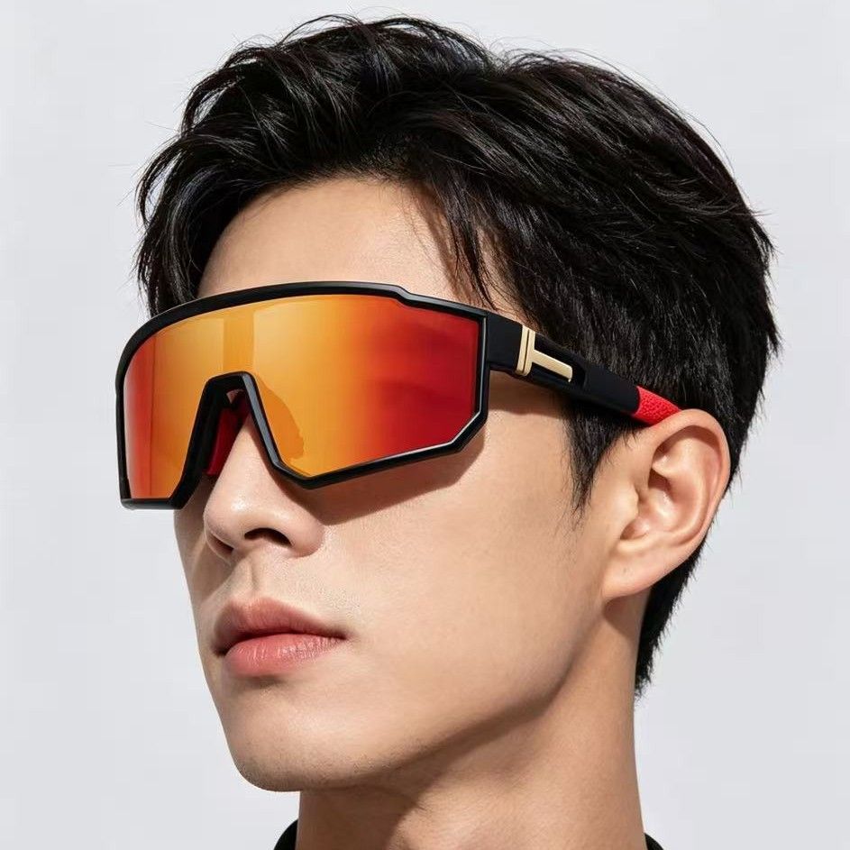 Fashion Colorful Polarized Cycling Sunglasses for Men & Women, Windproof Photochromic Sports Glasses, Lightweight Outdoor Eyewear for Cycling, Hiking, Mountain Climbing and Outdoor Travel