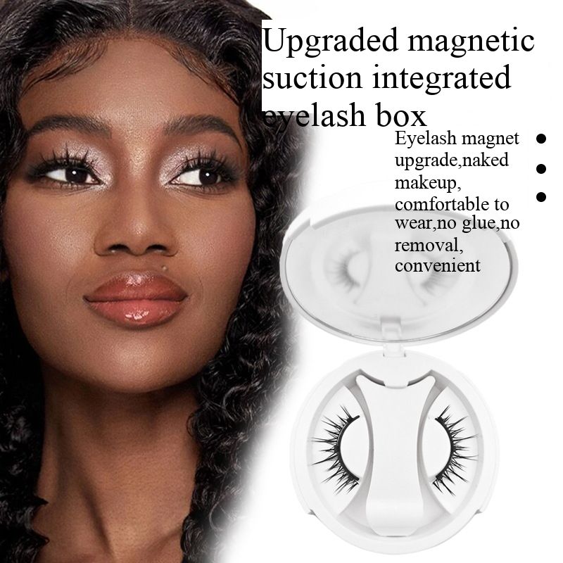 Reusable Magnetic Eyelashes Kit with Applicator, 3D Natural Look False Eyelashes Set in Portable Storage Box, Easy to Apply No Eyeliner Needed for Daily & Party Makeup