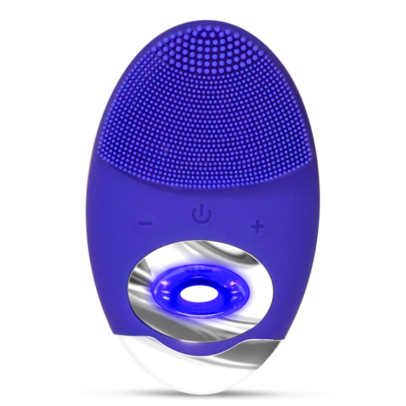 BR1005 Sonic Facial Cleansing Brush - Silicone Face Scrubber for Men & Women - Gentle Massaging and Exfoliating Face Brush Cleanser - Rechargeable Waterproof Facial Skin Cleaning Brush with Soft Bristles