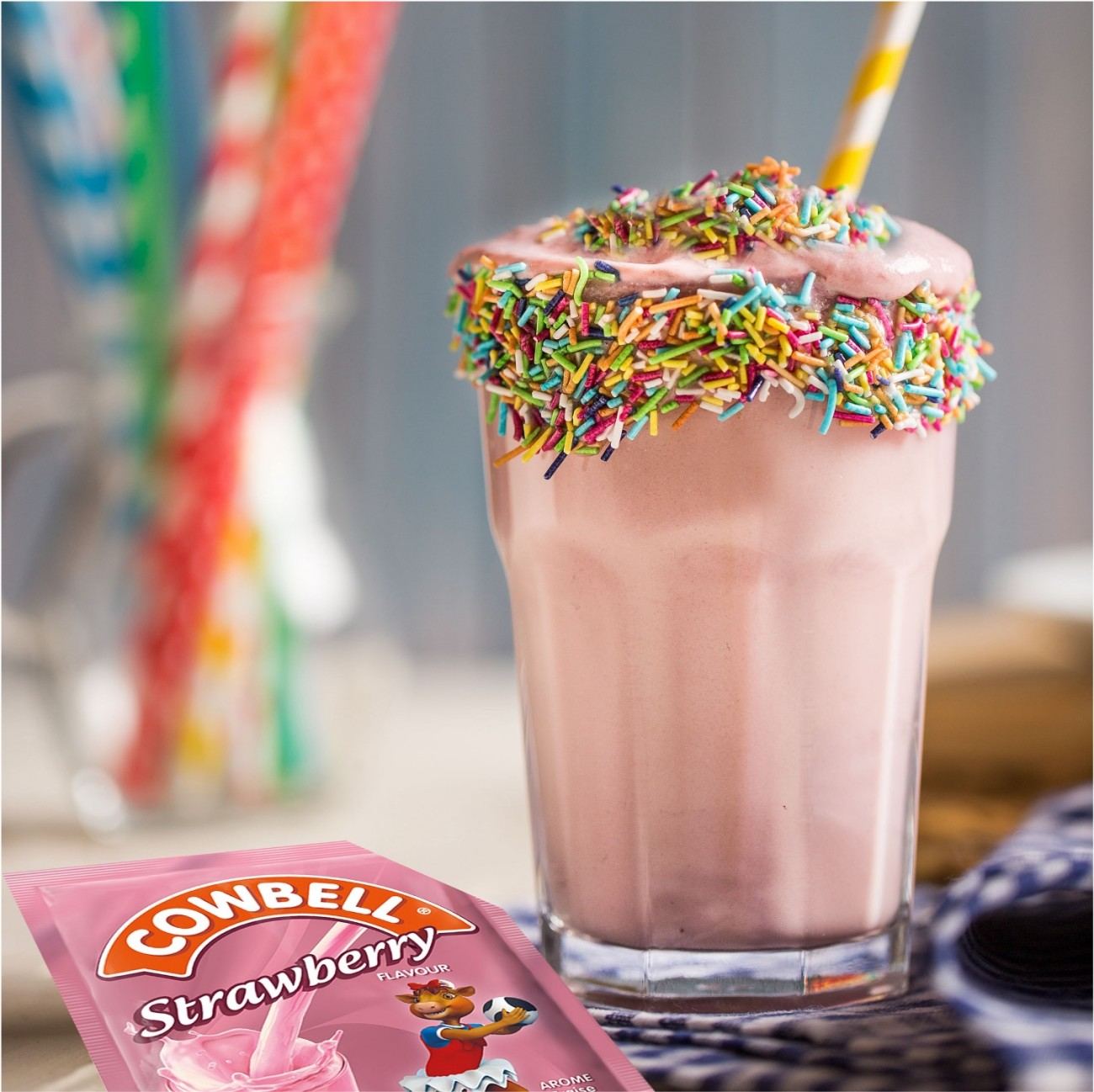 Cowbell Coffe, Strawberry Powdered Milk Sachet - 35g