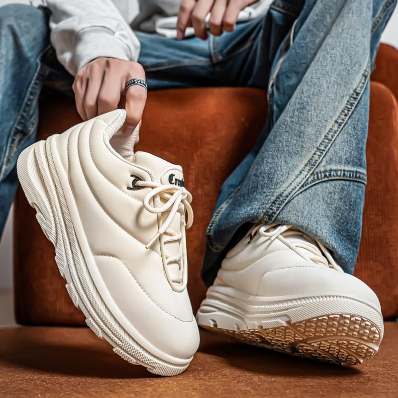 Men's Puffer Dad Shoes 2025 A/W Chunky Bread Sole Sneakers Oversized Platform Shoes Casual Athletic Wear Streetwear Fashion