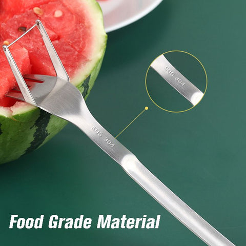 WELLHOME Creative Portable Multi-purpose 2-in-1 Watermelon Fork Slicer Watermelon Fruit Cutting Fork Pieces Tableware Fork Dropshipping