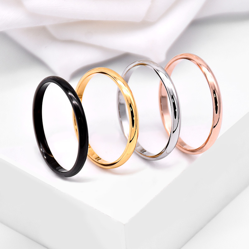 J02 Titanium Steel Rings for Women and Men, Valentine's Day Wedding Ring Couple Pair Ring
