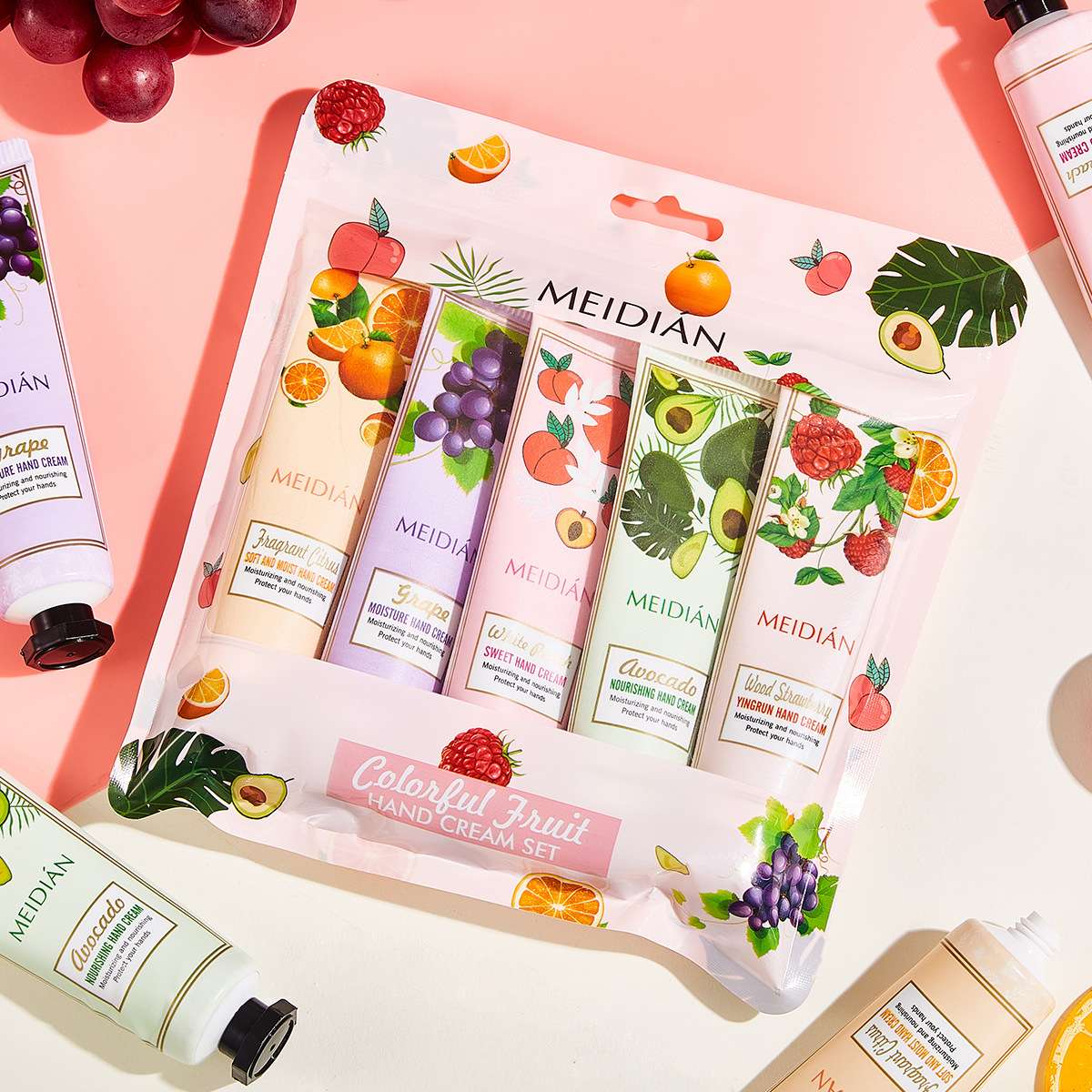 Fruity hand cream, skin care, hydrating, moisturizing, long-lasting fragrance, hand care, hand mask, hand cream set