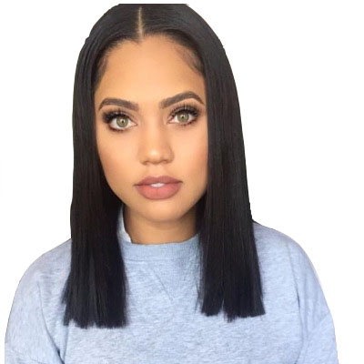African Wig Women's Medium Length Straight Hair Center Split Fashion Chemical Fiber Headgear
