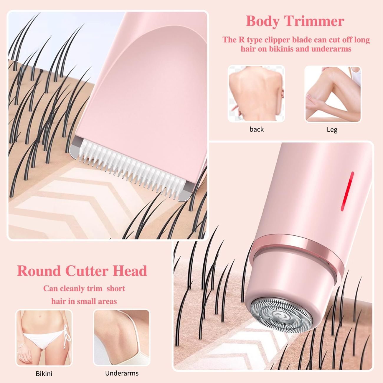 Epilator Women's Depilatory Device Double Head Shaver Private Parts Trimmer Anti-scratch Digital Display Electric Shaver Women's Epilator