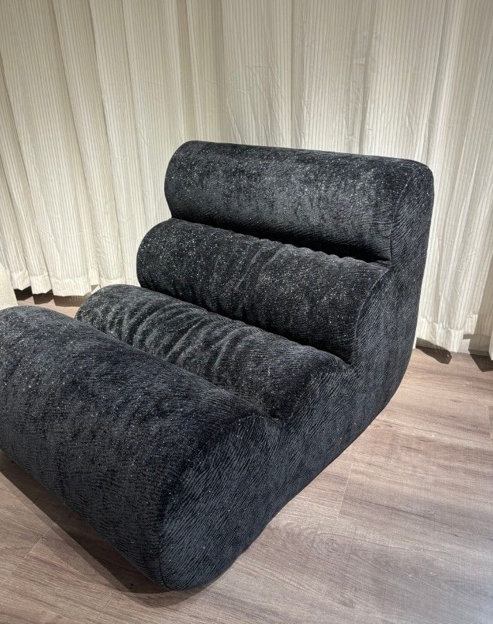 Big Bean Bag Lounger Chairs Large Beanbag Chair for Adults Bean Bag Sofa with Memory Foam Filled for Living Room, Bedroom or Balcony (Black)