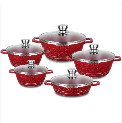 5 set die-cast aluminum nonstick granite cookware set cooking pot set kitchen utensils set