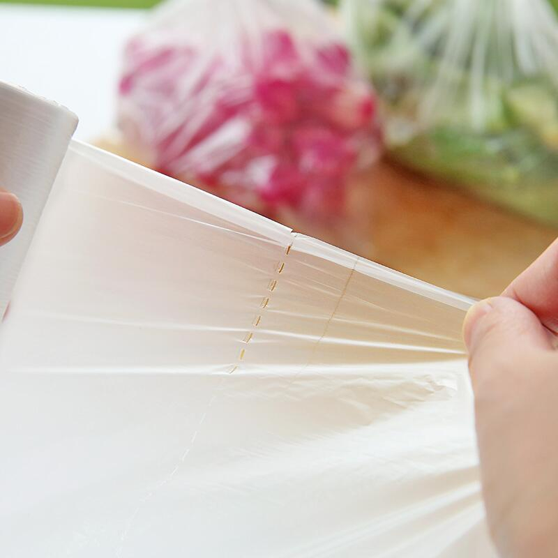 A116-01 50Pcs/Roll Point-breaking Food Preservation Bag Kitchen Fruit/vegetable Storage Bag Refrigerator One-time Thickened Plastic Wrap
