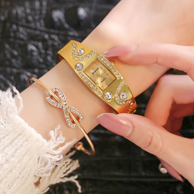 Women Watches Luxury Rose Gold Bracelet Watch Women'S New Square Bracelet Diamond Retro Gold Watch