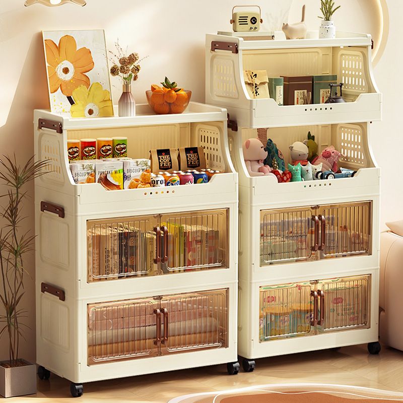 No-Installation Large Storage Cabinet, Multilayer Foldable Shelf for Home, Bedroom Nightstand, Kitchen & Bathroom Organizer