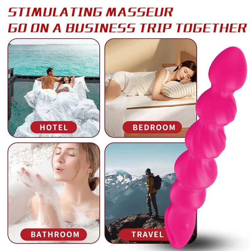 YY810 Anal Beads Sex Toys for Men, Anal Vibrator with Pull Ring Design Adult Toys Prostate Massager with 2 Powerful Motors & 12 Vibrating Modes, Male Sex Toys Dildo Anal Butt Plug for Men Women Couples
