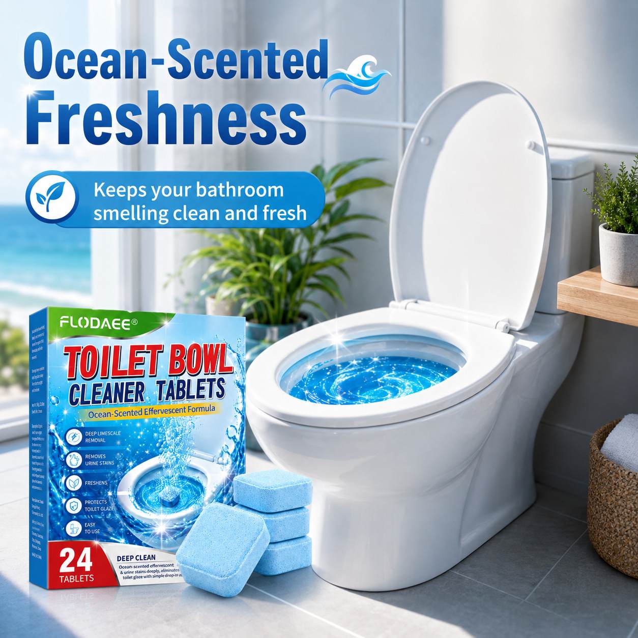 Septic-Safe Toilet Effervescent Cleaning Tablets, Multi-Effect Toilet Bowl Cleaner Remove Urine Scale Limescale Yellow Stains