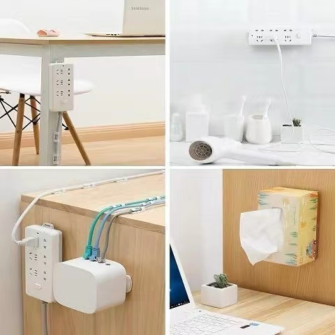Self Adhesive Cable Management Clips, Cable Organizers Sticky Wire Clips Cord Holder for TV PC Laptop Ethernet Cable Desktop Home Office (Large,Transparent,16Pcs)