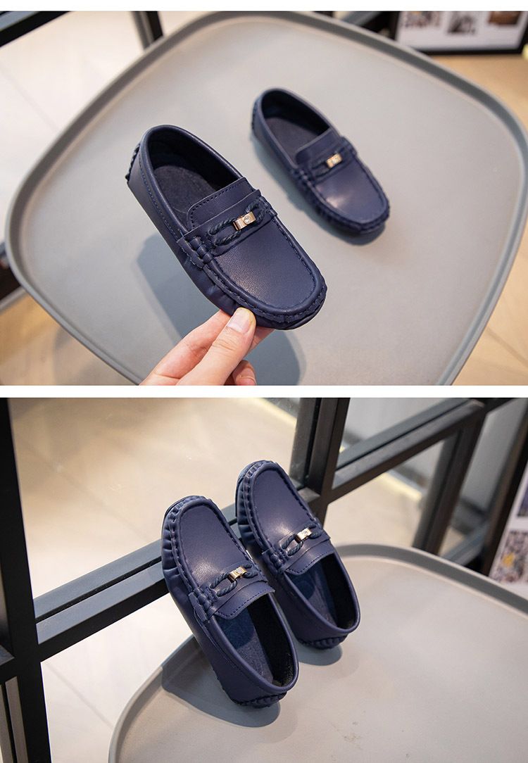 Loafer Kid Children's Loafers New Small Leather Shoes Fashion Shoes for Boys Girls Knitted Breathable Lightweight Loafers