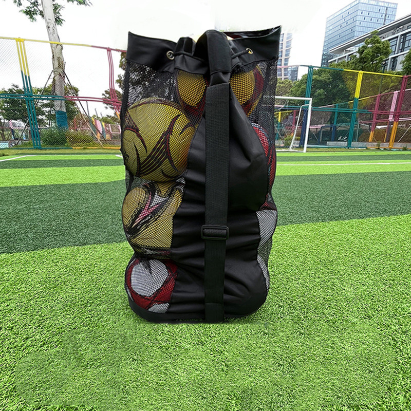 ZQB804 1pcs Large Capacity Mesh Ball Bag Waterproof Soccer Ball Bag With Adjustable Shoulder Strap For Basketball Volleyball Football