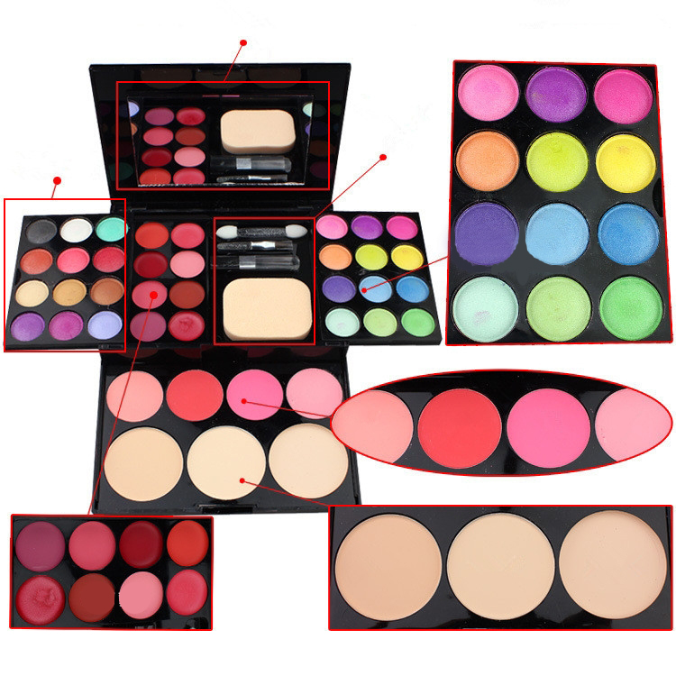 Makeup Tray Combination Cosmetic Set Eyebrow Palette Foundation Palette Blusher Lipstick Make UP Kit