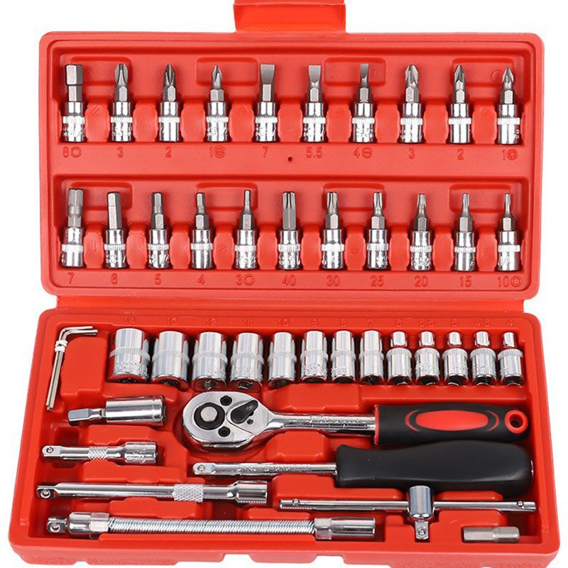 46 piece set of auto repair combination Xiaofei 1/4 set of tools, auto maintenance car socket, auto repair kit pretend