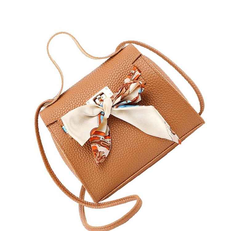 NANO Bags Ladies Bags Women's Crossbody Bag with Ribbons Bowknot Chain Lock Totes Shoulder Handbag Brown 
