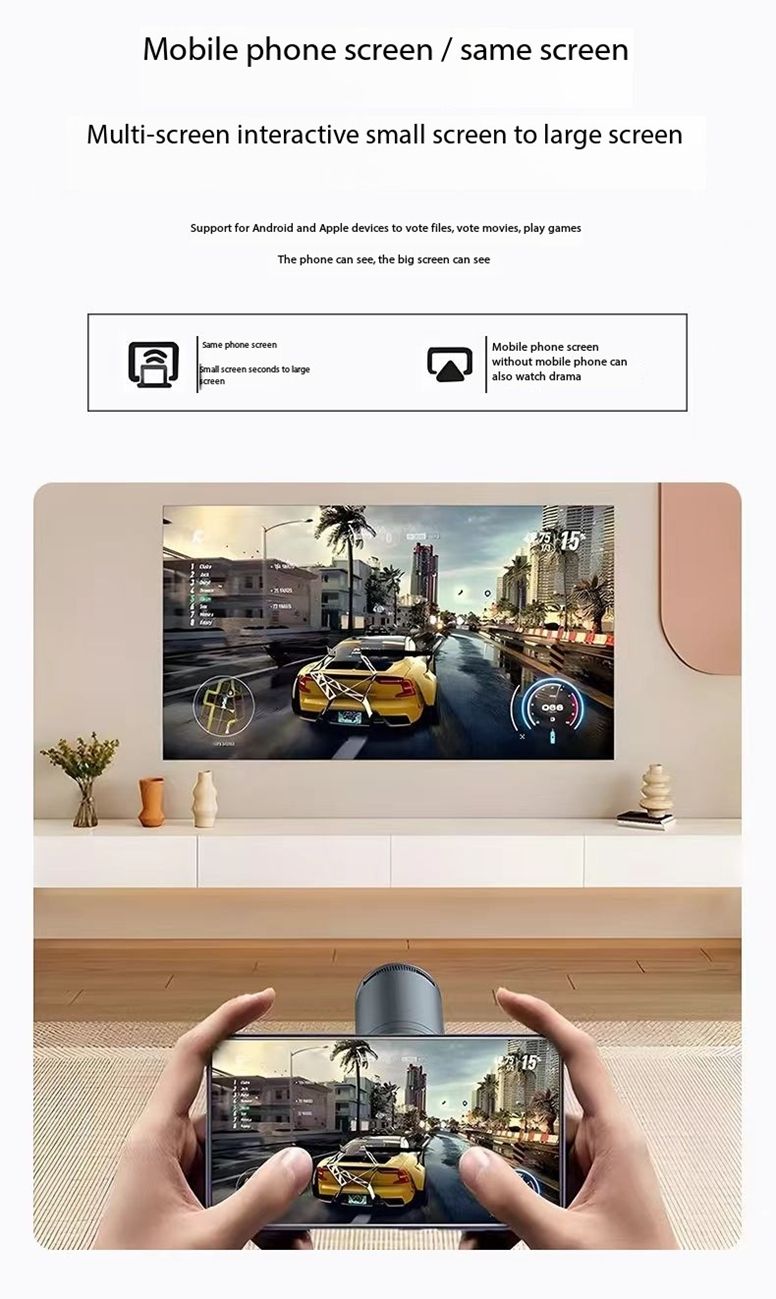 Mini Projector,Smart Projector,4K Projector with Wifi 6 and Bluetooth 5,Portable Projector with Android 11, Automatic Keystone Correction,180 Degree,130 Inch Display