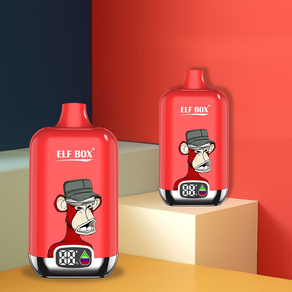 ELF BOX Digital 12000 1pcs/Box Beast rechargeable High Capacity Fruits Flavour Vape Pen - Ready To Puff And Go Electronic Cigarette Smoke Smoking Random 12000 Puffs