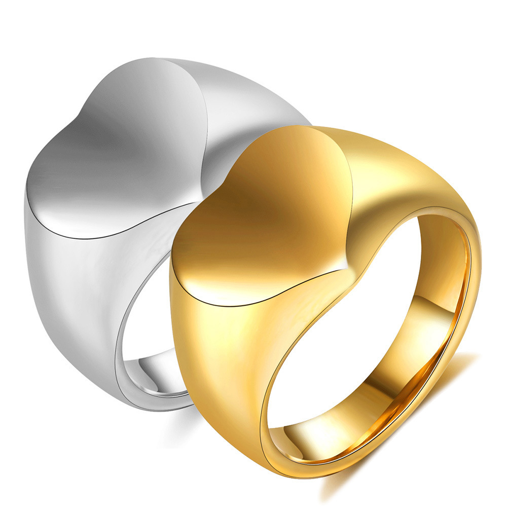 classic thick gold plated ring business men's cocktail party finger accessories jewelry mature stable design ring birthday gift