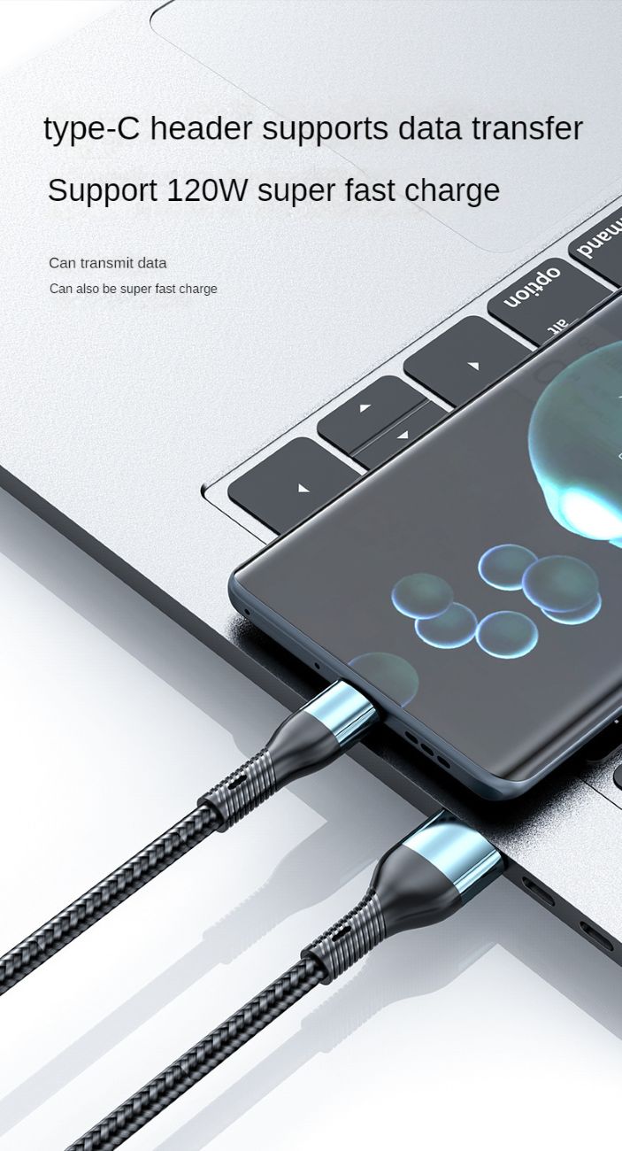 120W Charging Cable Data Cable Three-in-One Tpyec Super Fast Charge Vehicle-Mounted One-to-Three