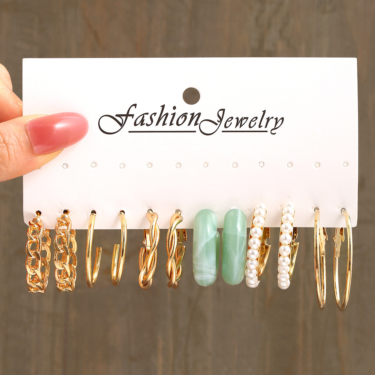 5609601 12pcs Bohemian Acrylic Hoop Earrings Set For Women Geometric Pearl Twist Circle Earring Rainbow Color Earrings Jewelry