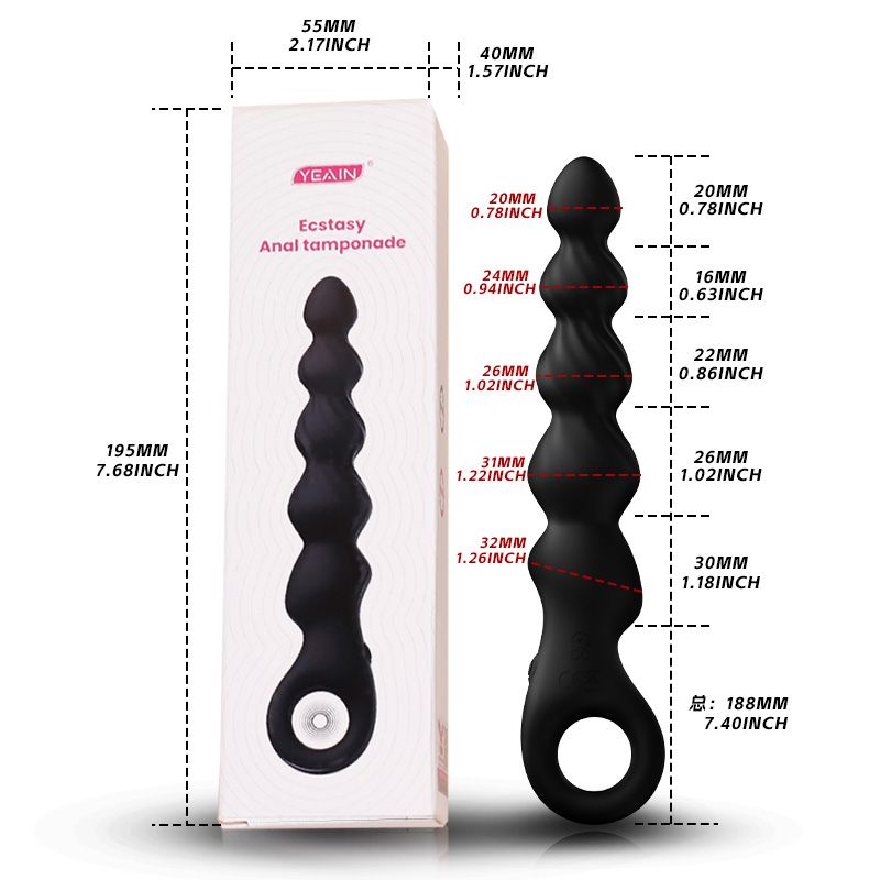 YY810 Anal Beads Sex Toys for Men, Anal Vibrator with Pull Ring Design Adult Toys Prostate Massager with 2 Powerful Motors & 12 Vibrating Modes, Male Sex Toys Dildo Anal Butt Plug for Men Women Couples