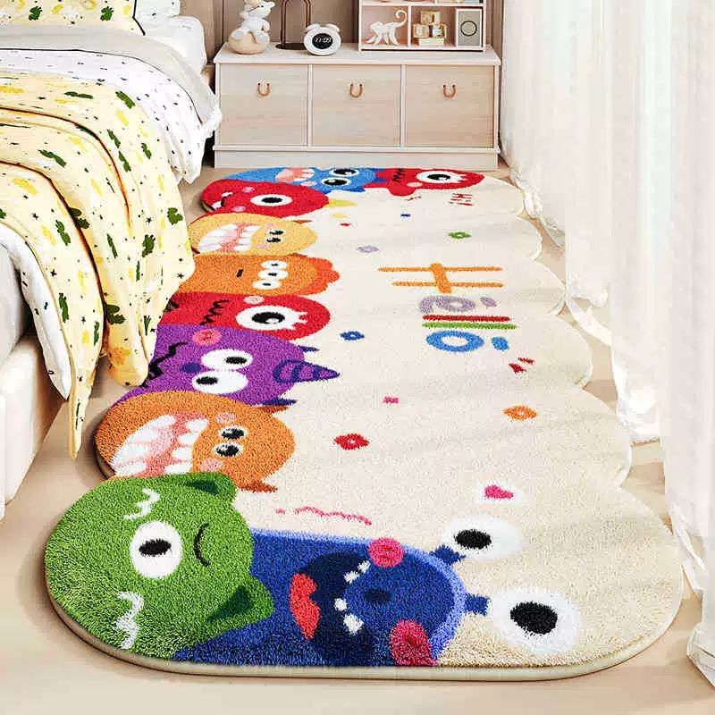 40*120cm,50*120cm,60*160cm,80*180cm,80*200cm Cartoon bedroom bedside carpet, dirt resistant carpet CRRSHOP Children's room carpet, bedroom thick plush pad free shipping mat