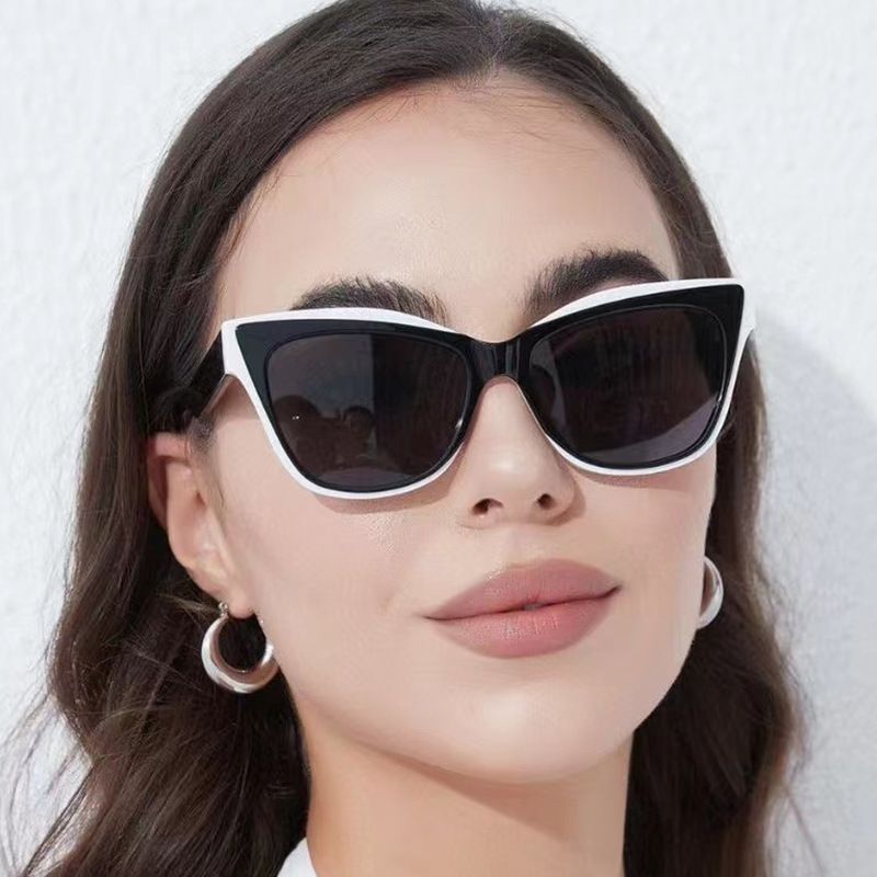 1293 Women's New Simple Large Frame Cat-Eye Sunglasses Sunscreen Sunglasses