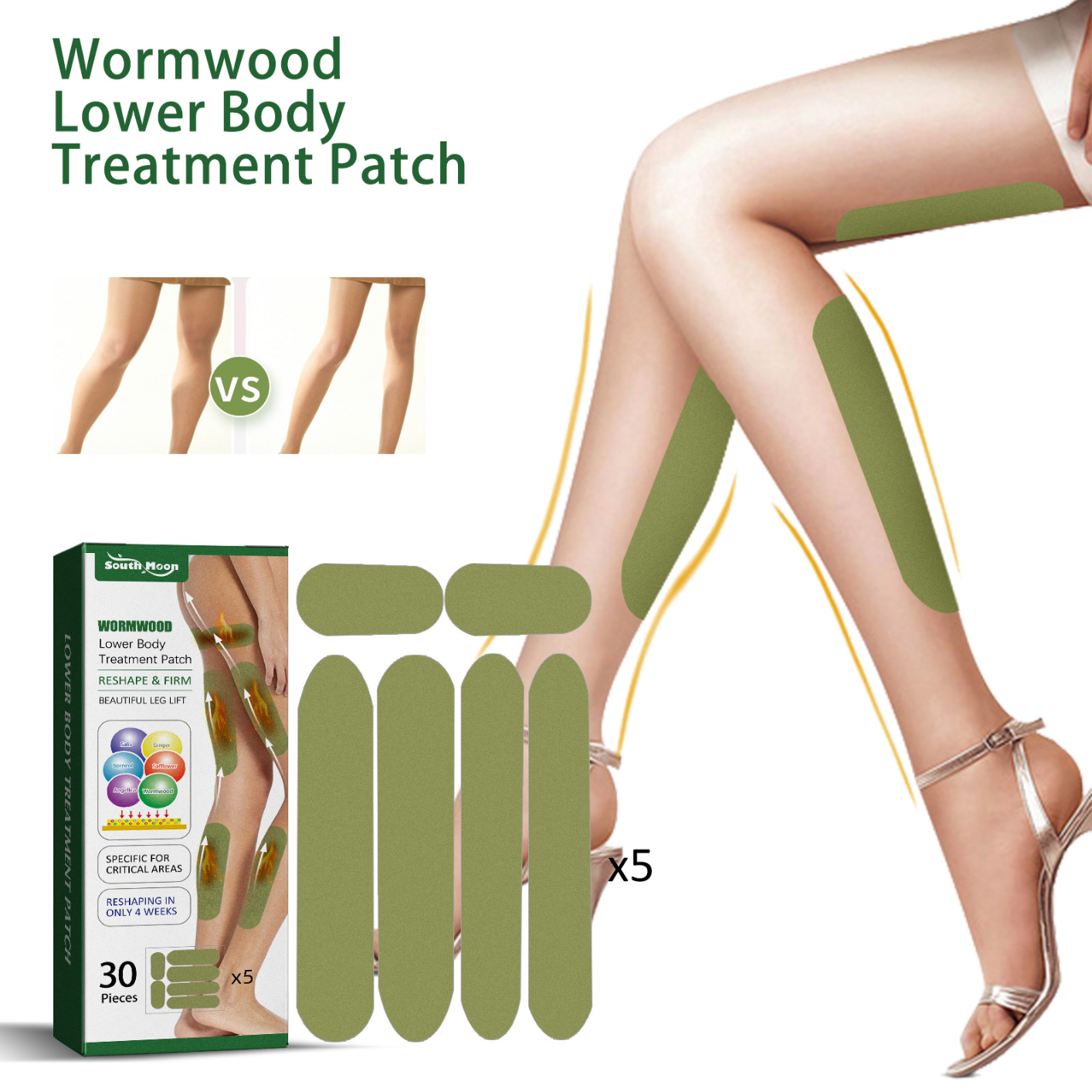 Effective 30Pcs/Box Moxibustion Patch - Natural Herbal Patch for Arm and Leg Slimming and Beauting