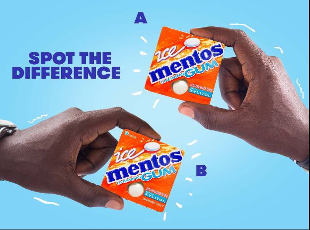 MENTOS ICE CHERRY MINT GUM 8PCS ORANGE MINT, BLUE PEPPERMINT, GREEN SPEARMINT 1.43g
