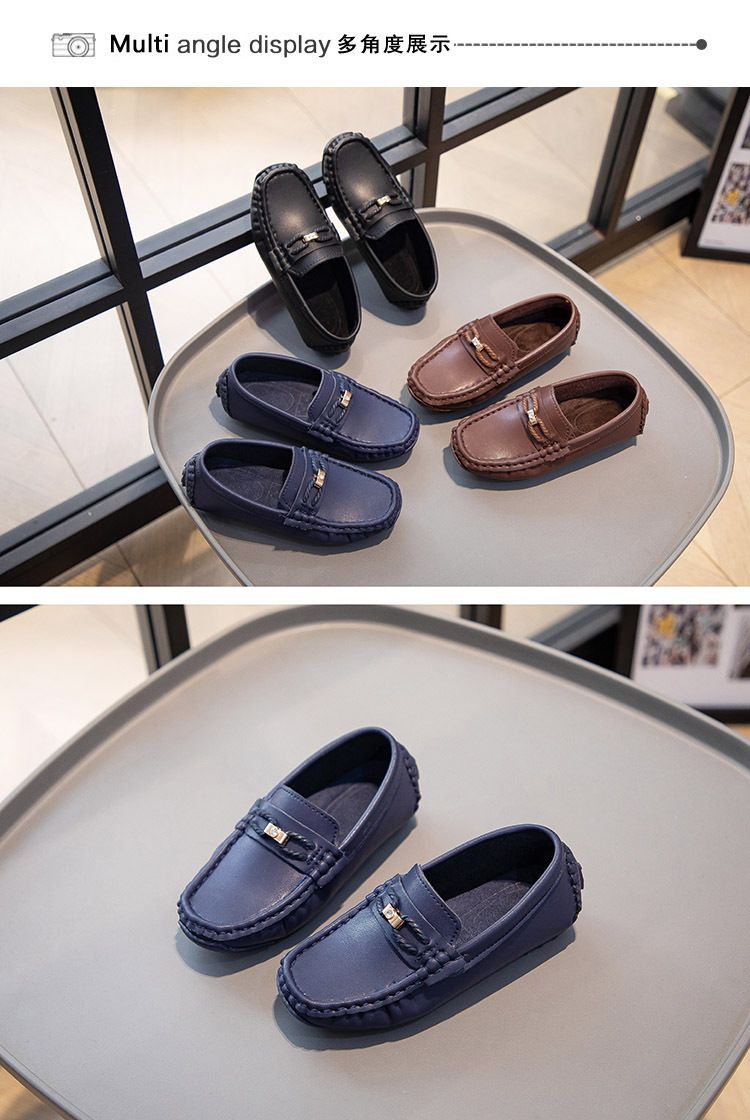 Loafer Kid Children's Loafers New Small Leather Shoes Fashion Shoes for Boys Girls Knitted Breathable Lightweight Loafers