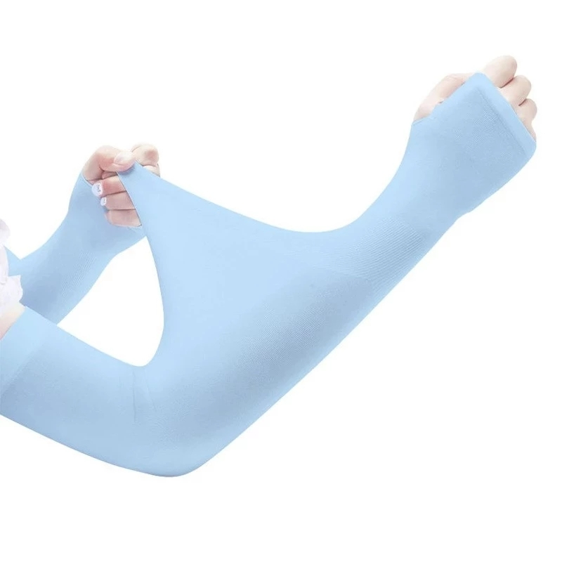 Long Gloves Sun UV Protection Hand Protector Cover Arm Sleeves Ice Silk Sunscreen Sleeves Outdoor Arm Warmer Half Finger Sleeves