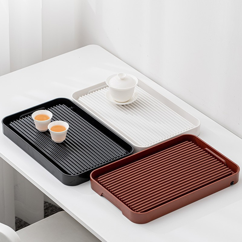 Plastic Chinese Gongfu Tea Tray Table Box with Water Storage and Draining Design for Kungfu Tea Set