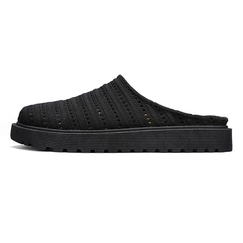 Youth Men Breathable Mesh Shoes Man Fashion Casual Flats Loafers Male Leisure Daily Slip On Footwears For BlackBlack
